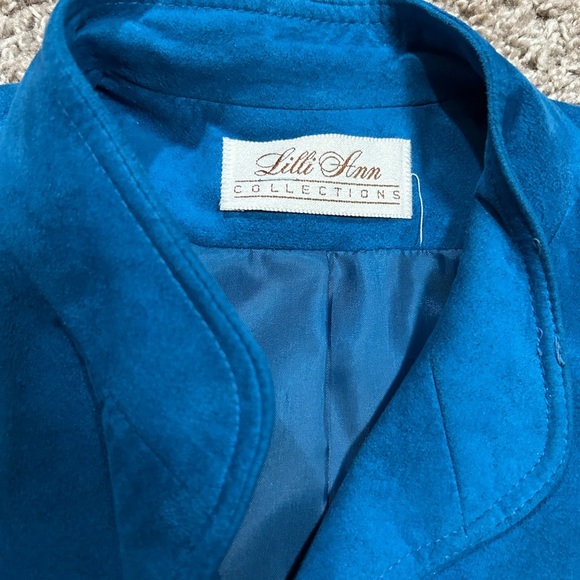 Vintage 80s Ultra-Suede Electric Blue Jacket Perfect for Spring - Picture 3 of 3